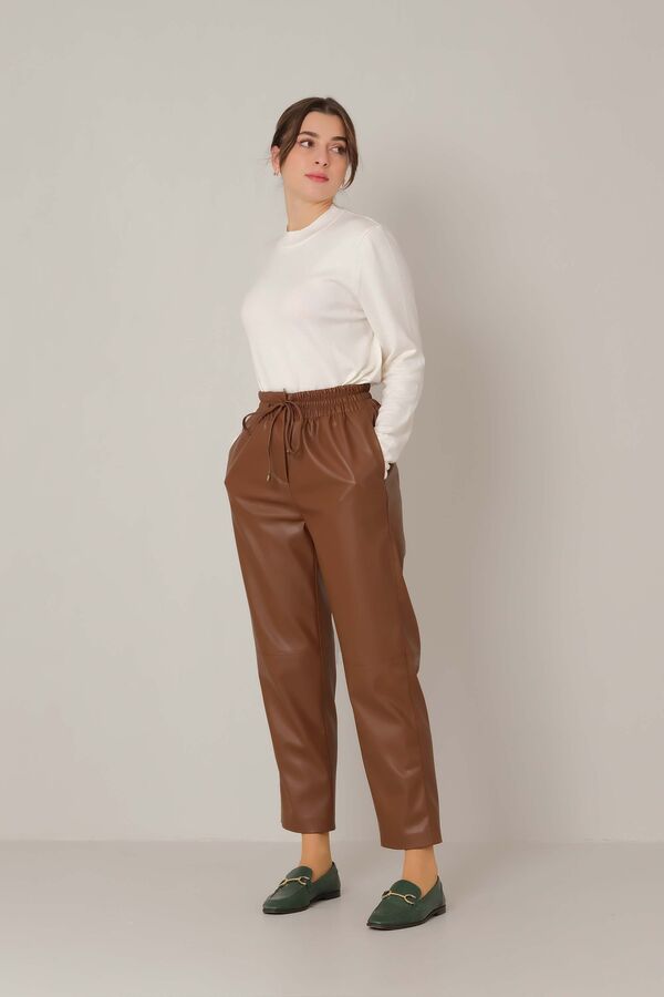 Leather Trousers Brown 