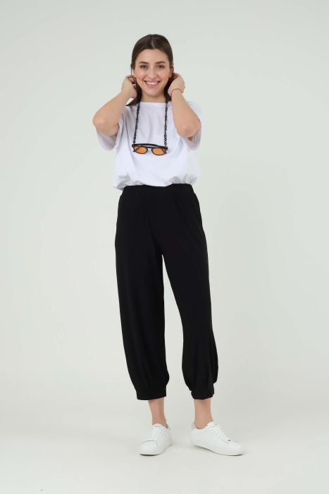Pleat Detailed Woven Trousers Black 