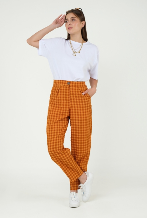 Checkered Trousers Orange 