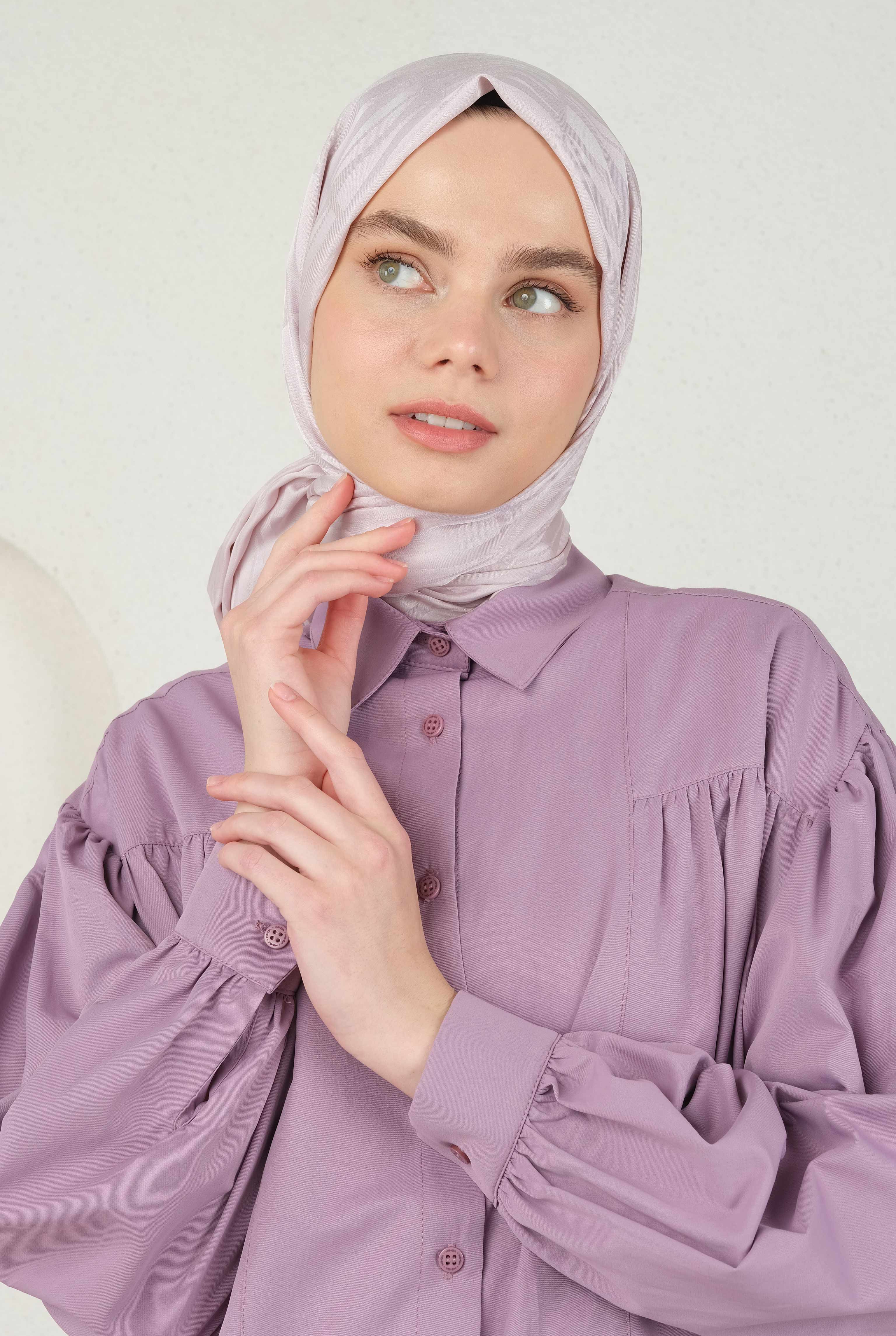 Jou Desen Jakar Şal Soft Menekşe