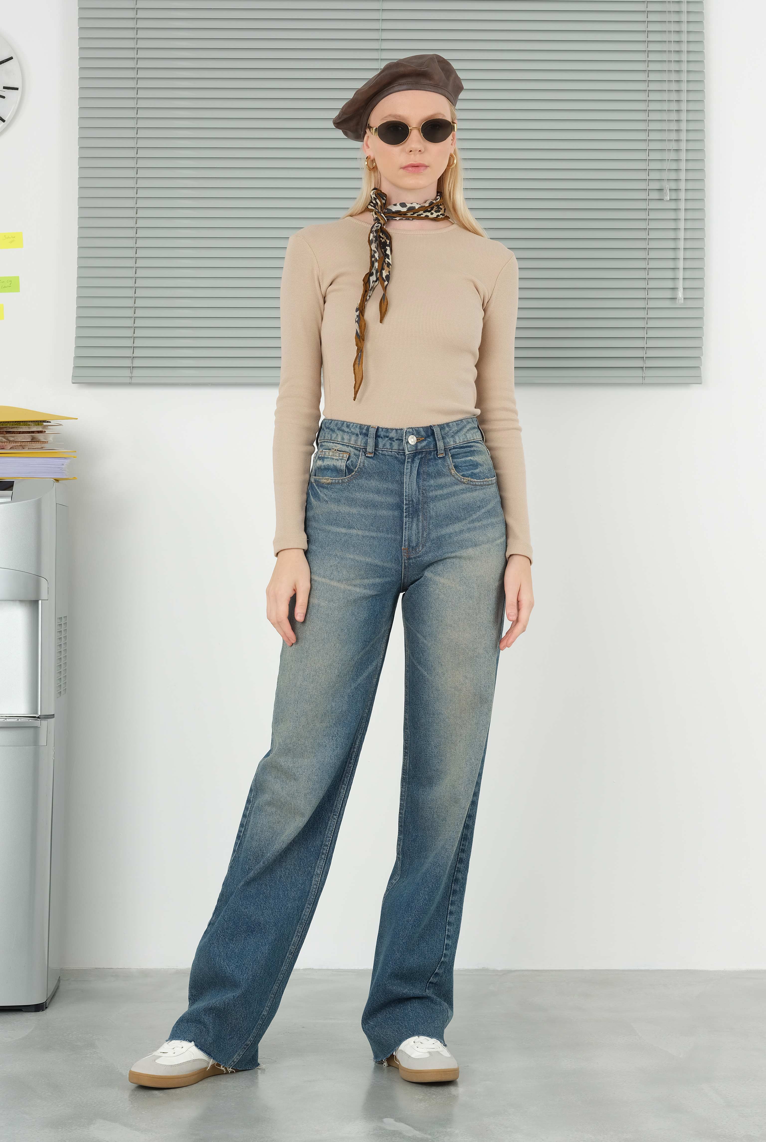 Wide Leg Jean Retro Mavi