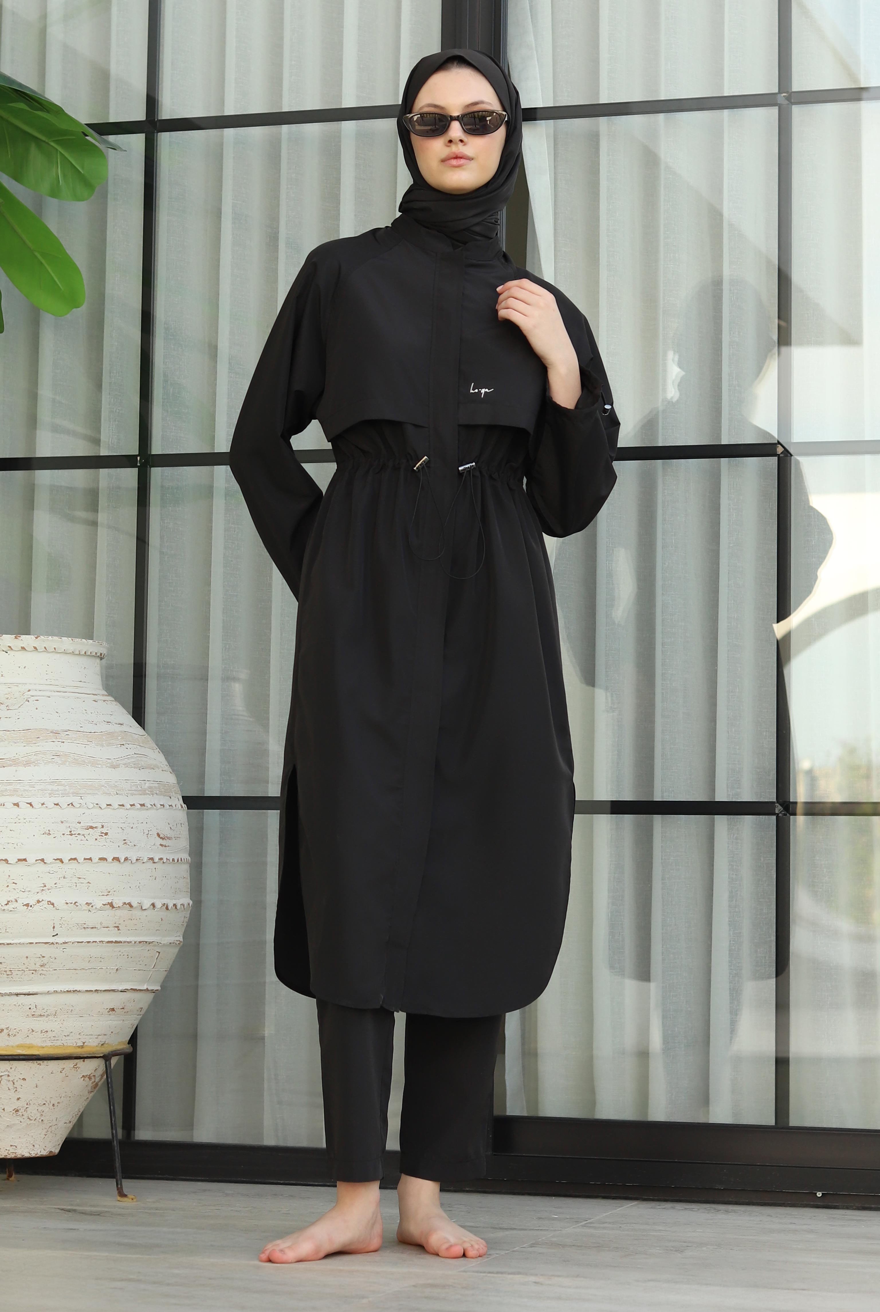 Reglan Kol Yüzme Takımı Siyah