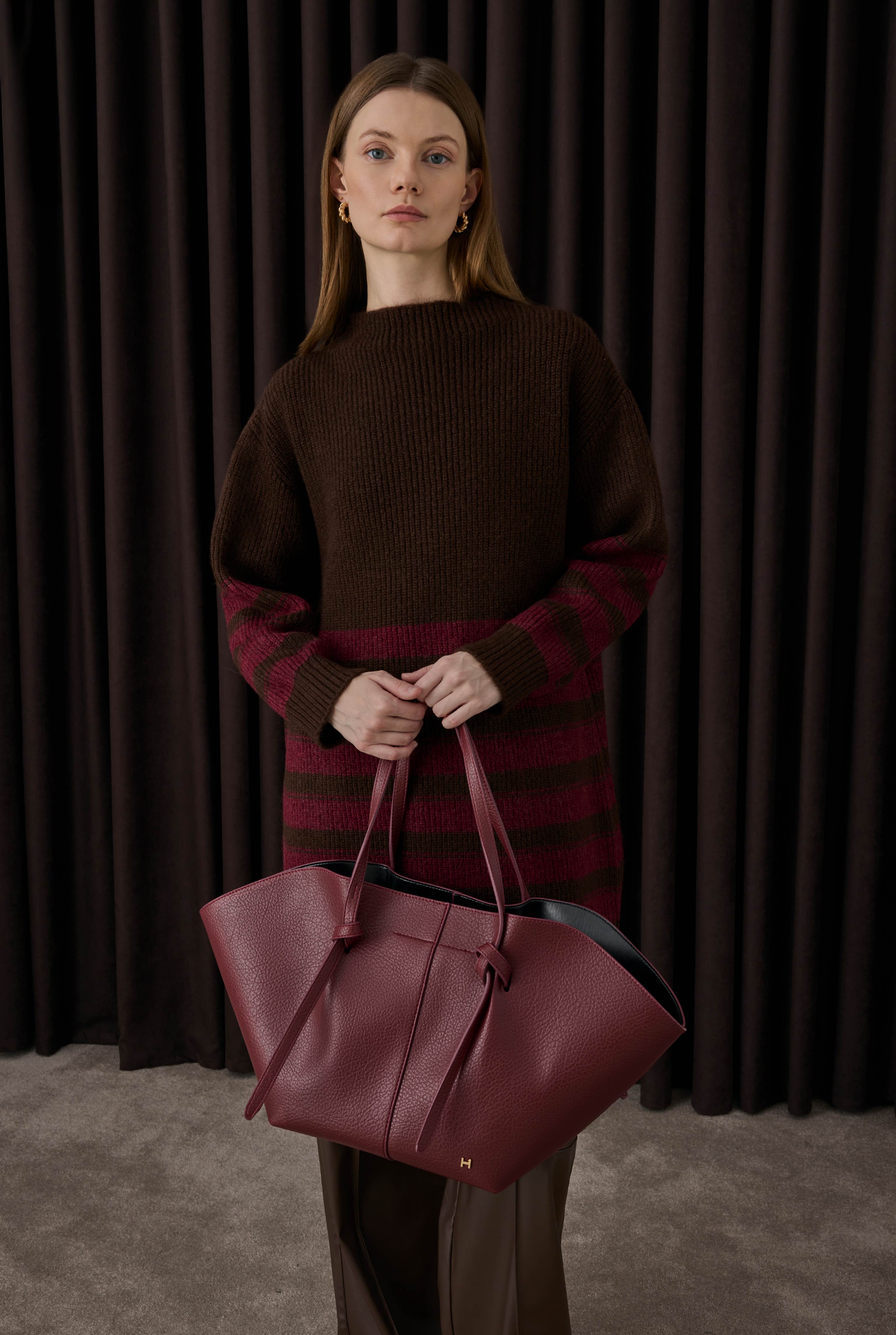 Maxi Shopper Çanta Bordo