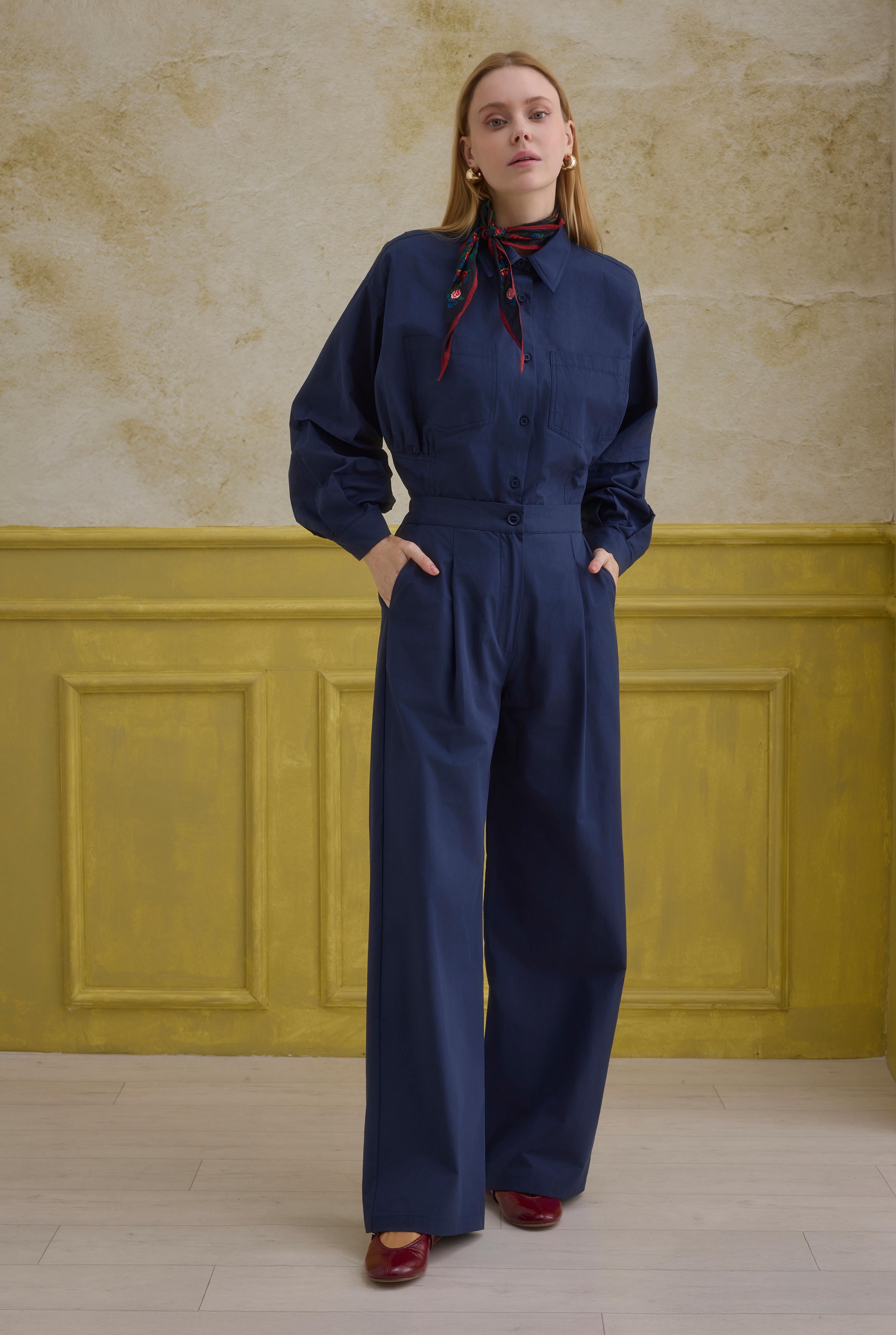 %100 Pamuk Pantolon Lacivert