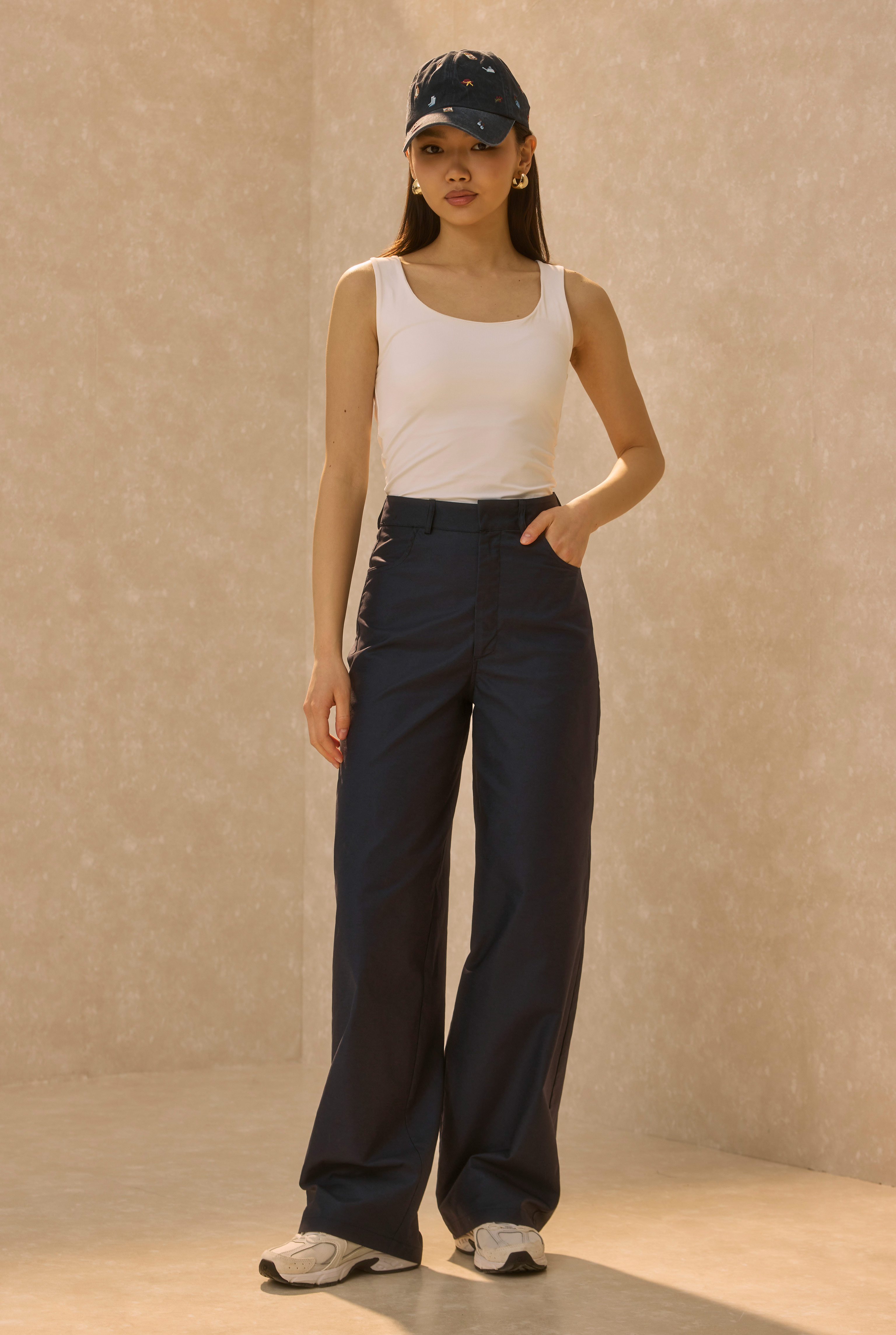 Gabardin Barrel Pantolon Lacivert