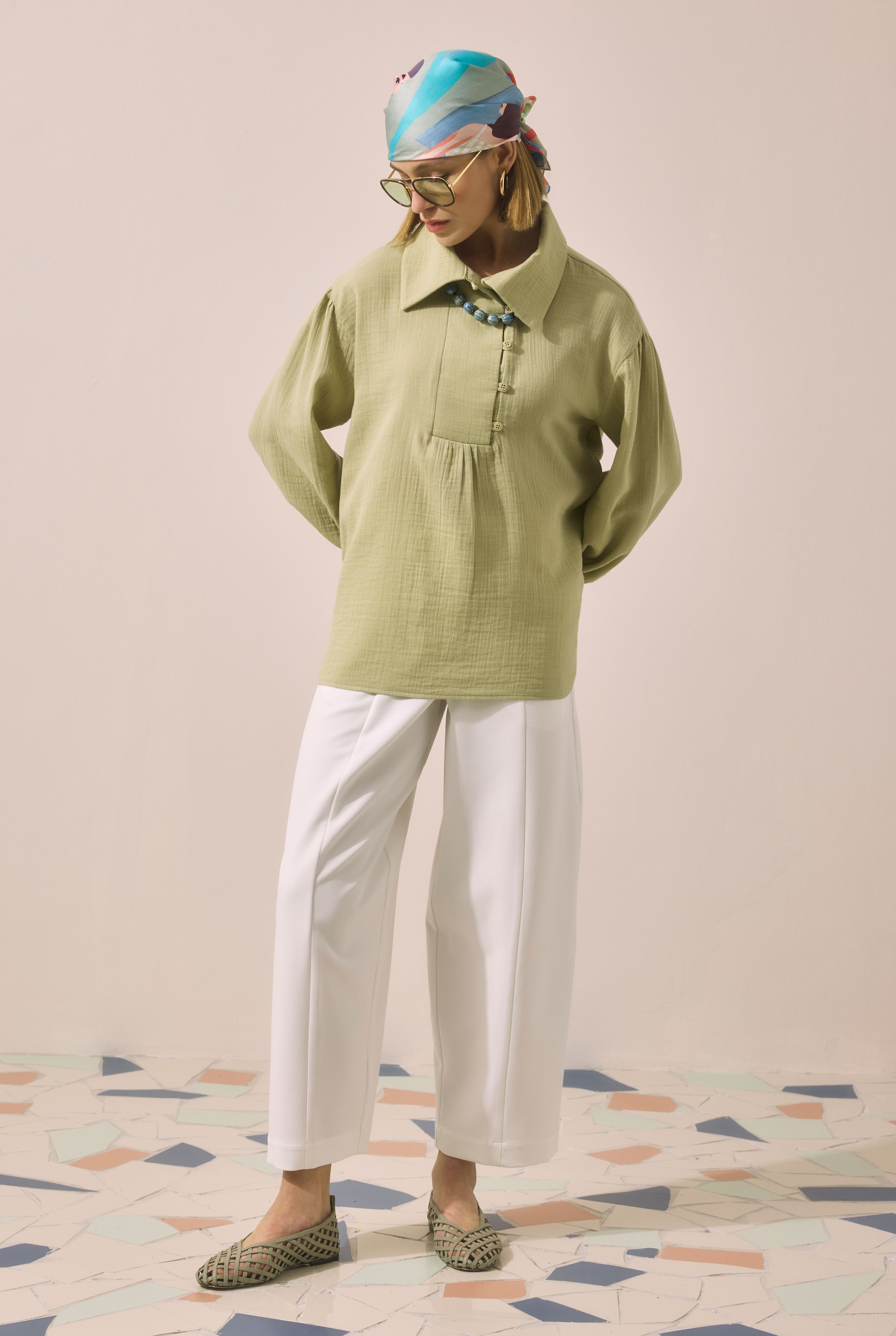 Pat Detaylı Tunik Adaçayı