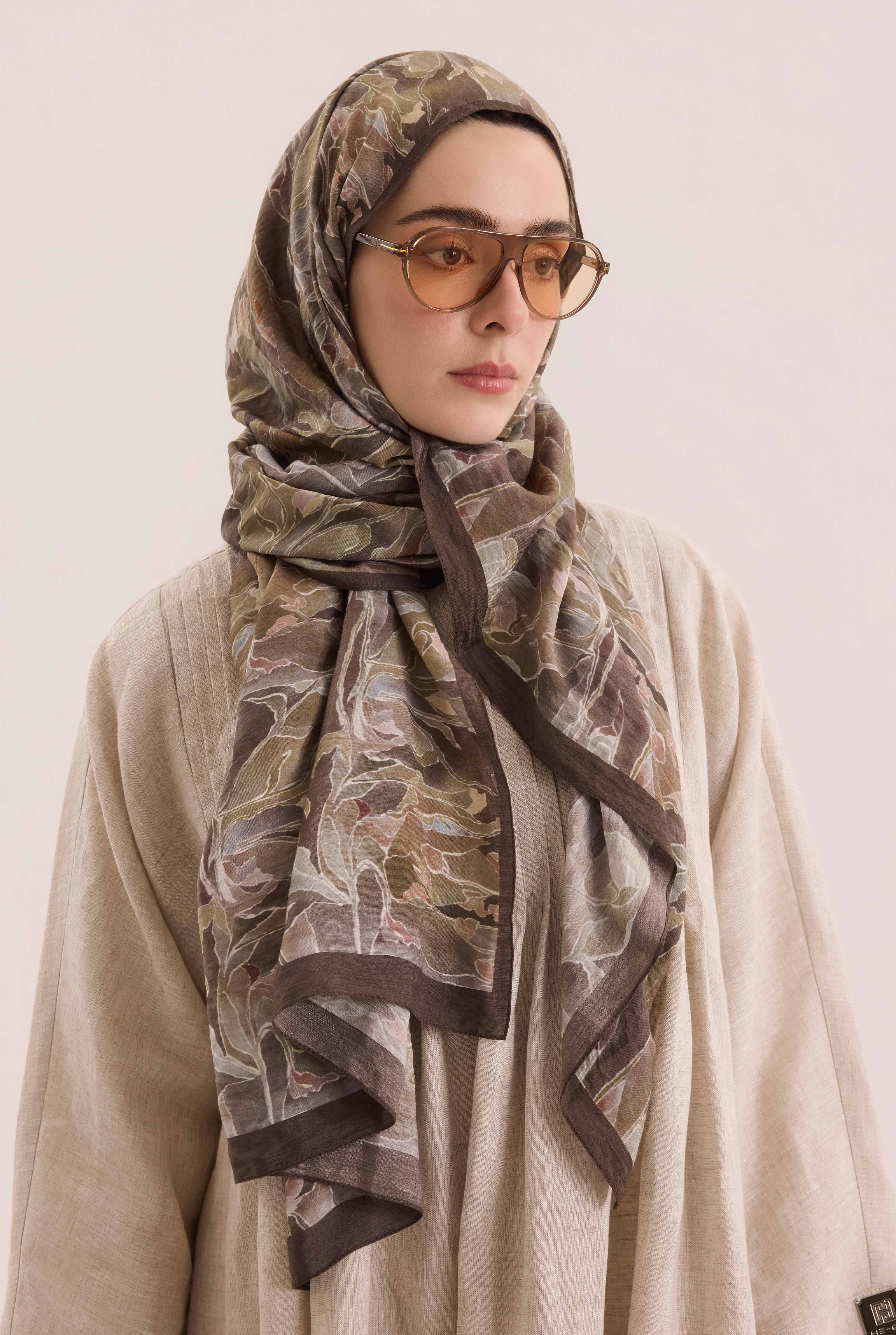 Frame Bloom Şal Kahverengi