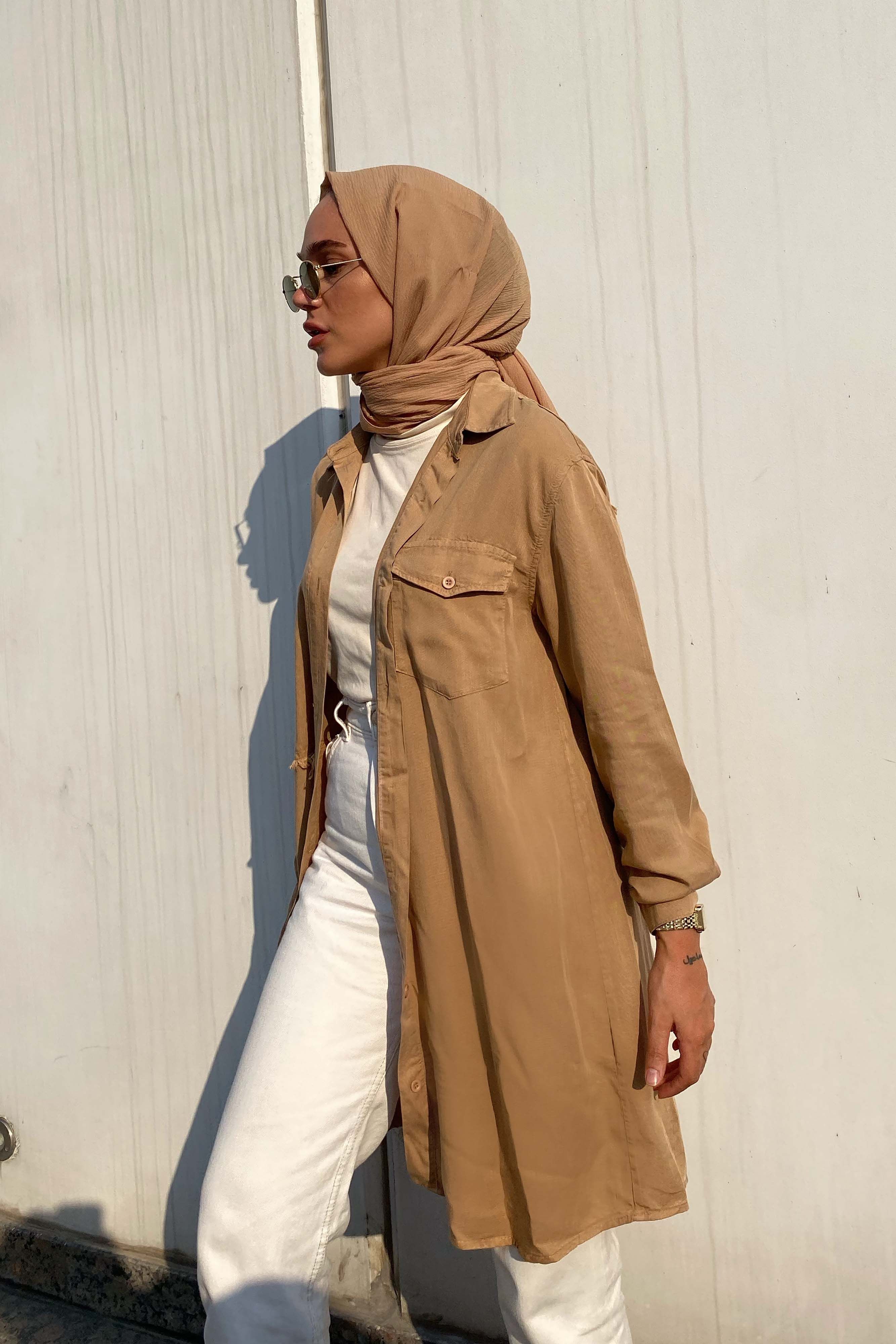 Yazlık Denim Tunik Camel