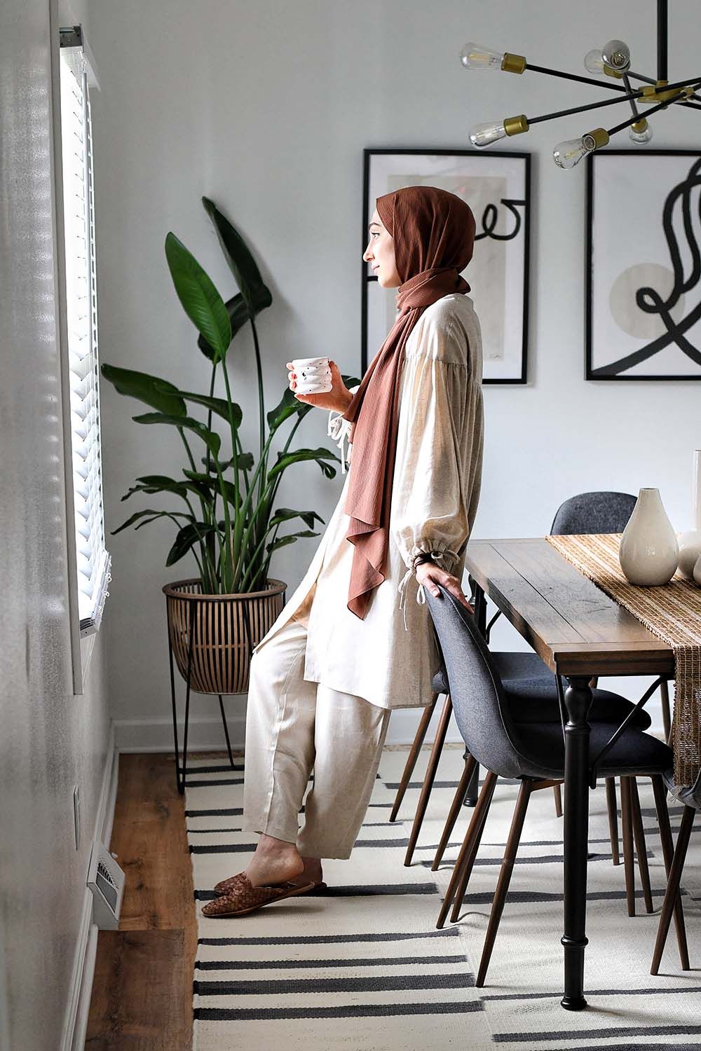 Büzgülü Keten Tunik Natural