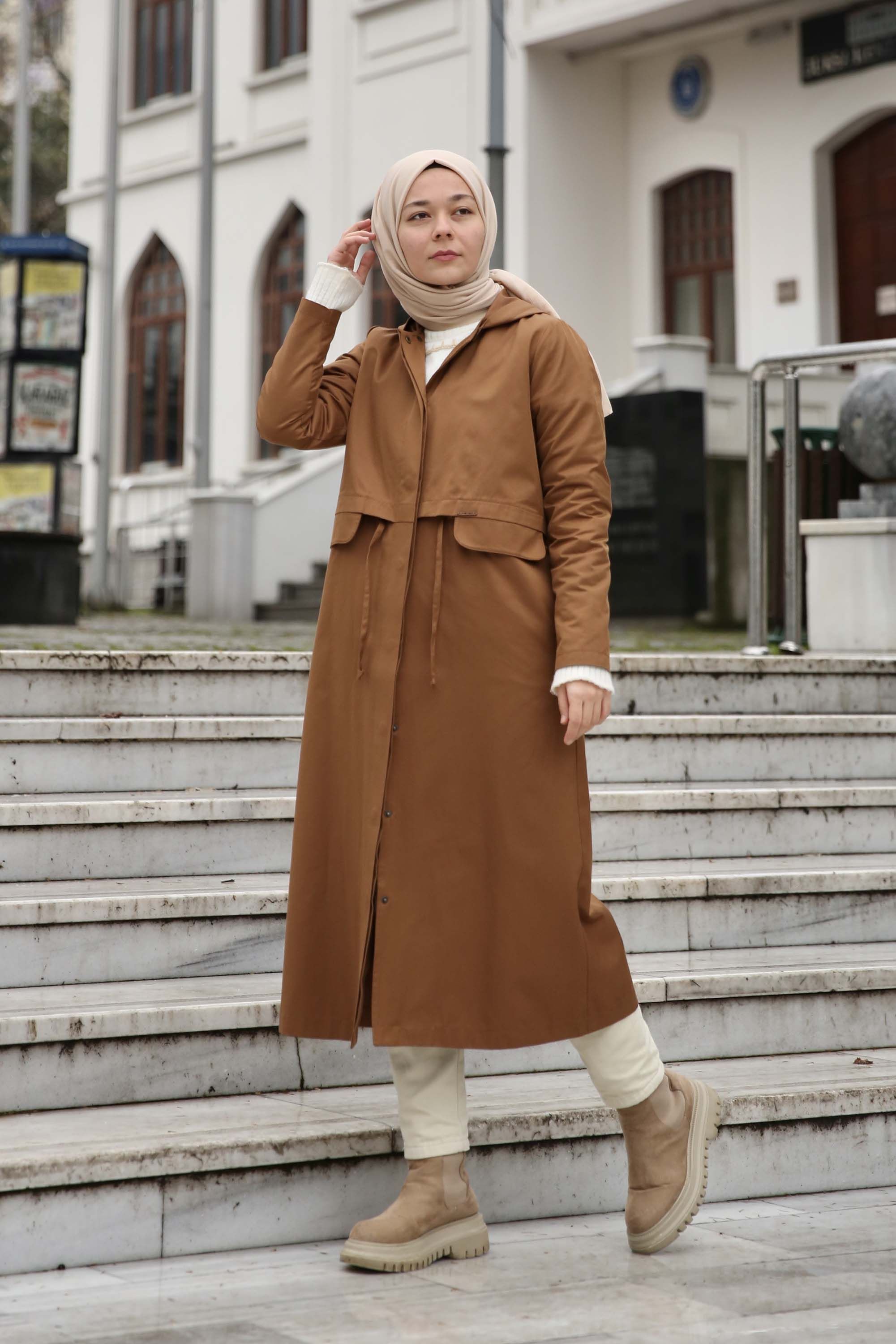 Cosy Trençkot Taba